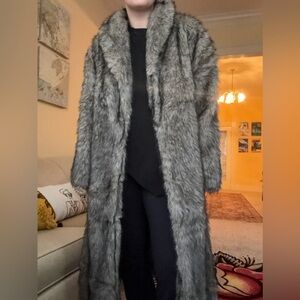 Women’s Faux Fur Coat - Brown / Tan / Black